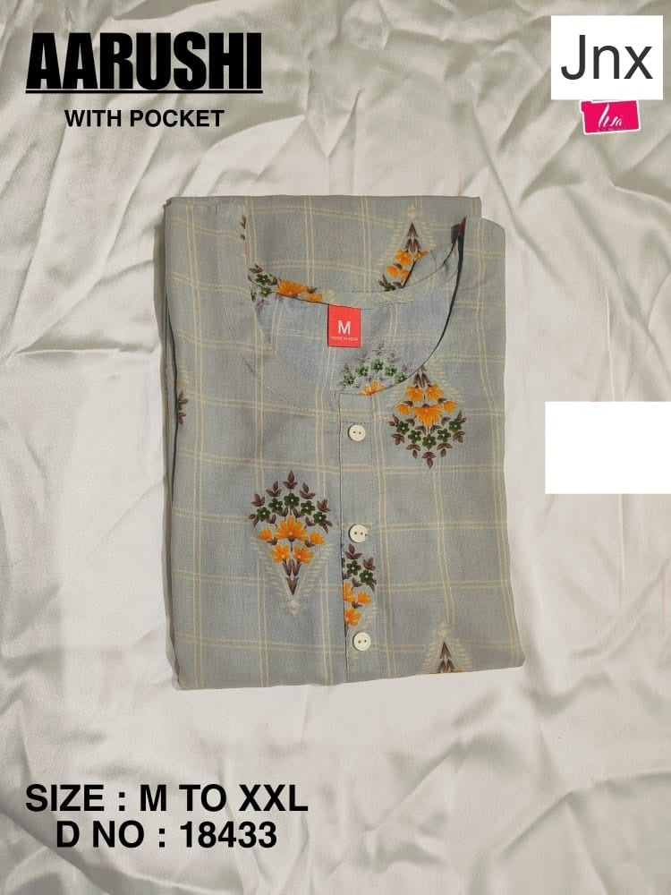 Liva Aarushi Jnx Rayon Kurti With Pocket Exporter Ahmedabad