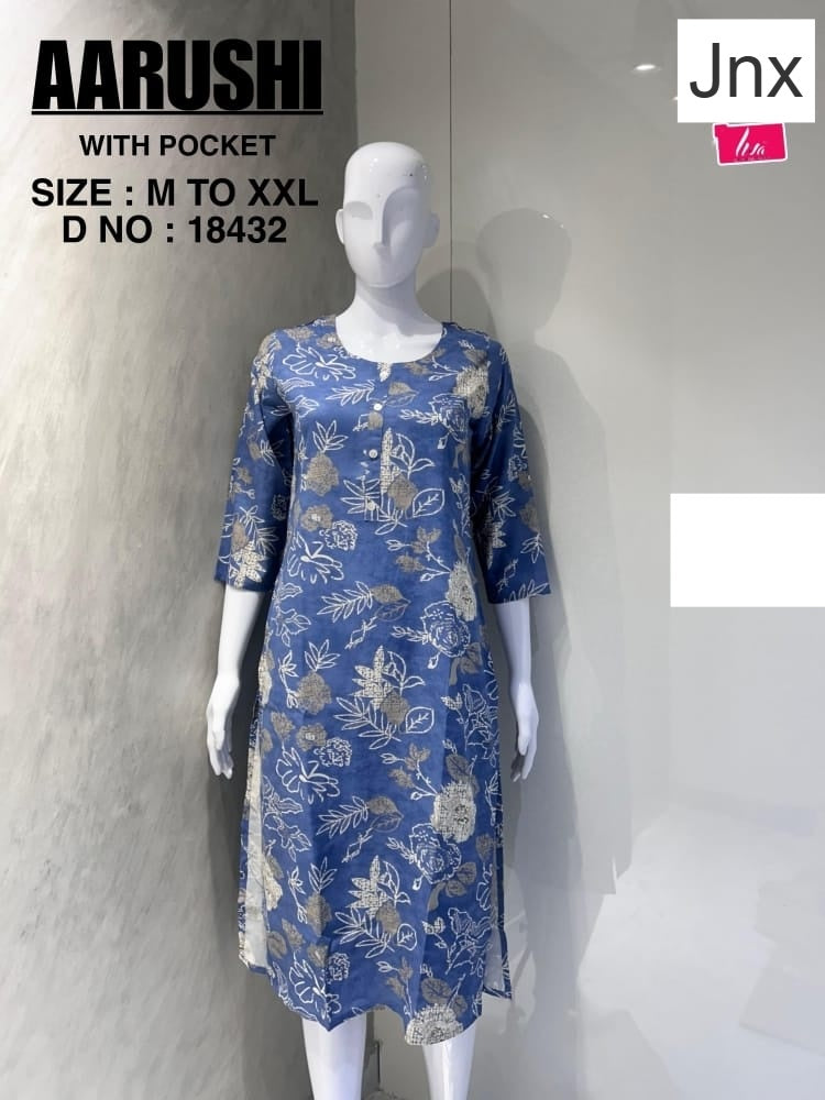 Liva Aarushi Jnx Rayon Kurti With Pocket Exporter Ahmedabad