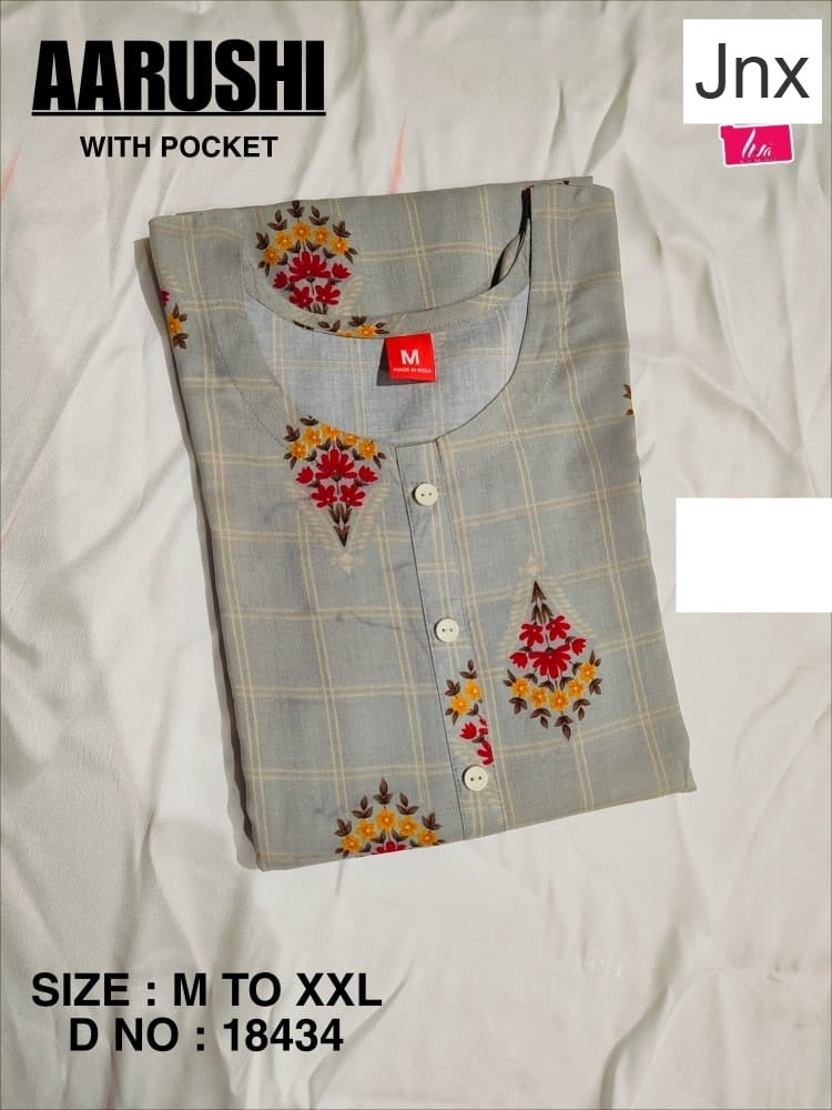 Liva Aarushi Jnx Rayon Kurti With Pocket Exporter Ahmedabad