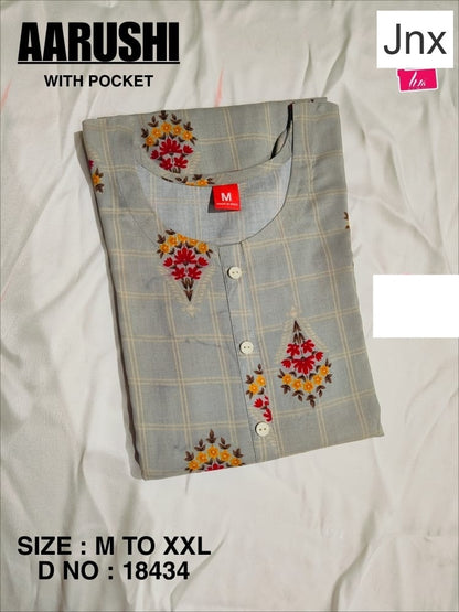 Liva Aarushi Jnx Rayon Kurti With Pocket Exporter Ahmedabad