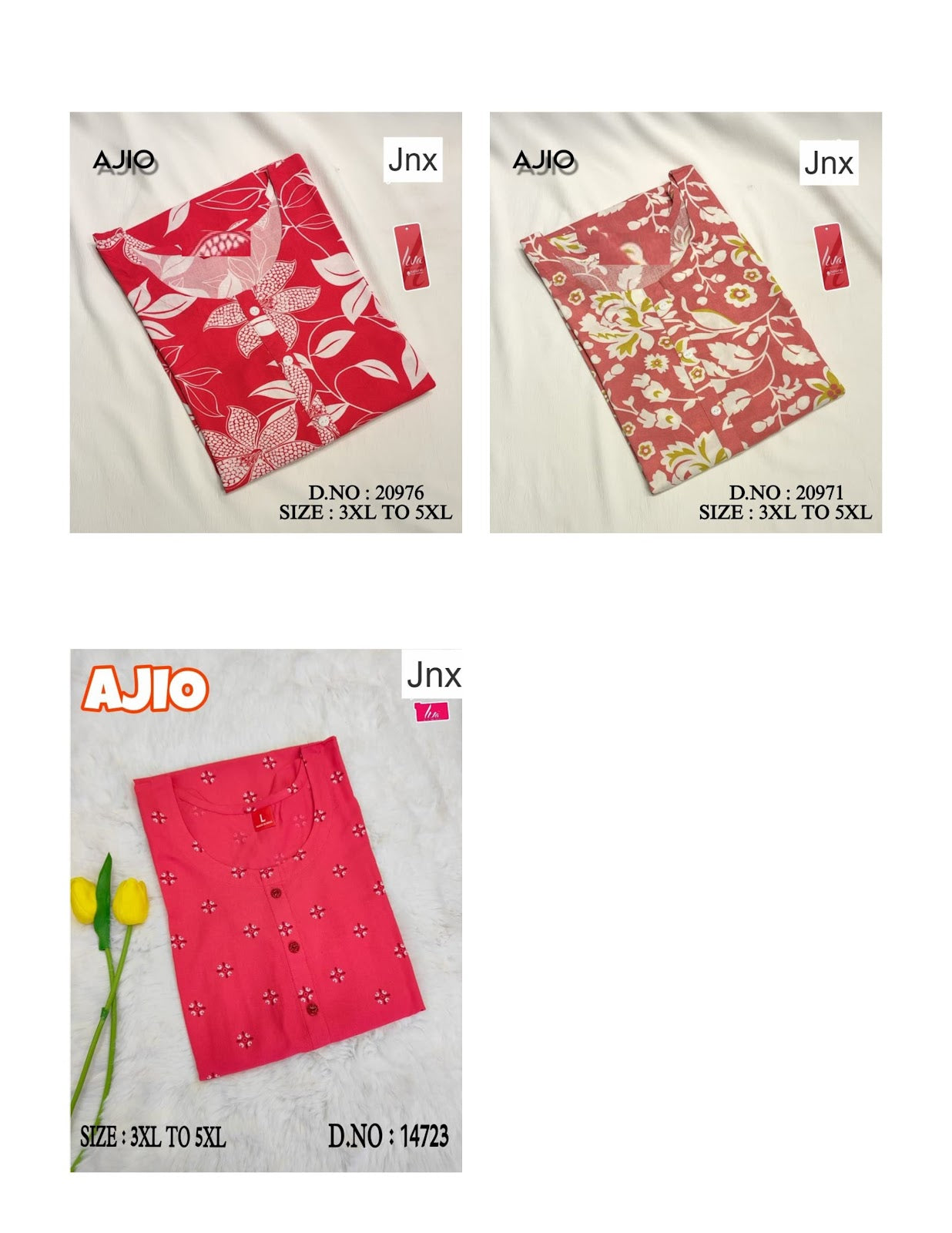 Liva Ajio 011225 Jnx Rayon Plus Size Kurtis Wholesale Price