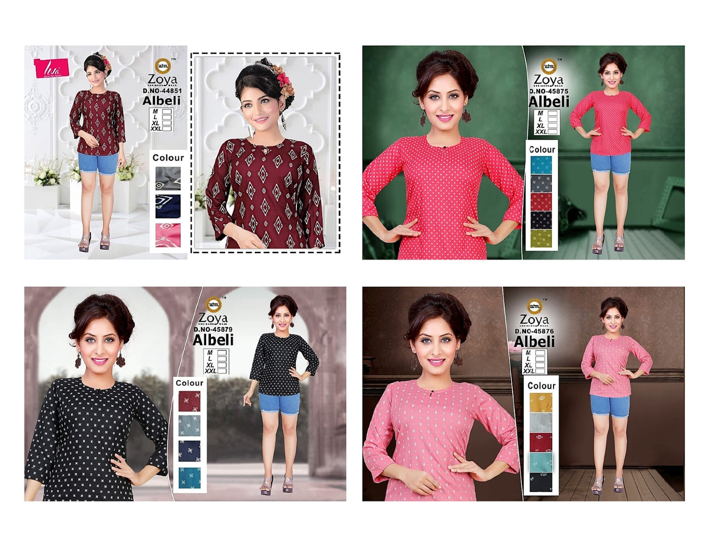 Liva Albeli Zoya Reyon Fancy Tops Wholesale Price