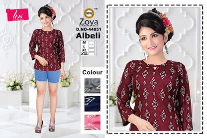Liva Albeli Zoya Reyon Fancy Tops Wholesale Price