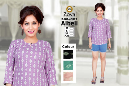 Liva Albeli Zoya Reyon Fancy Tops Wholesale Price