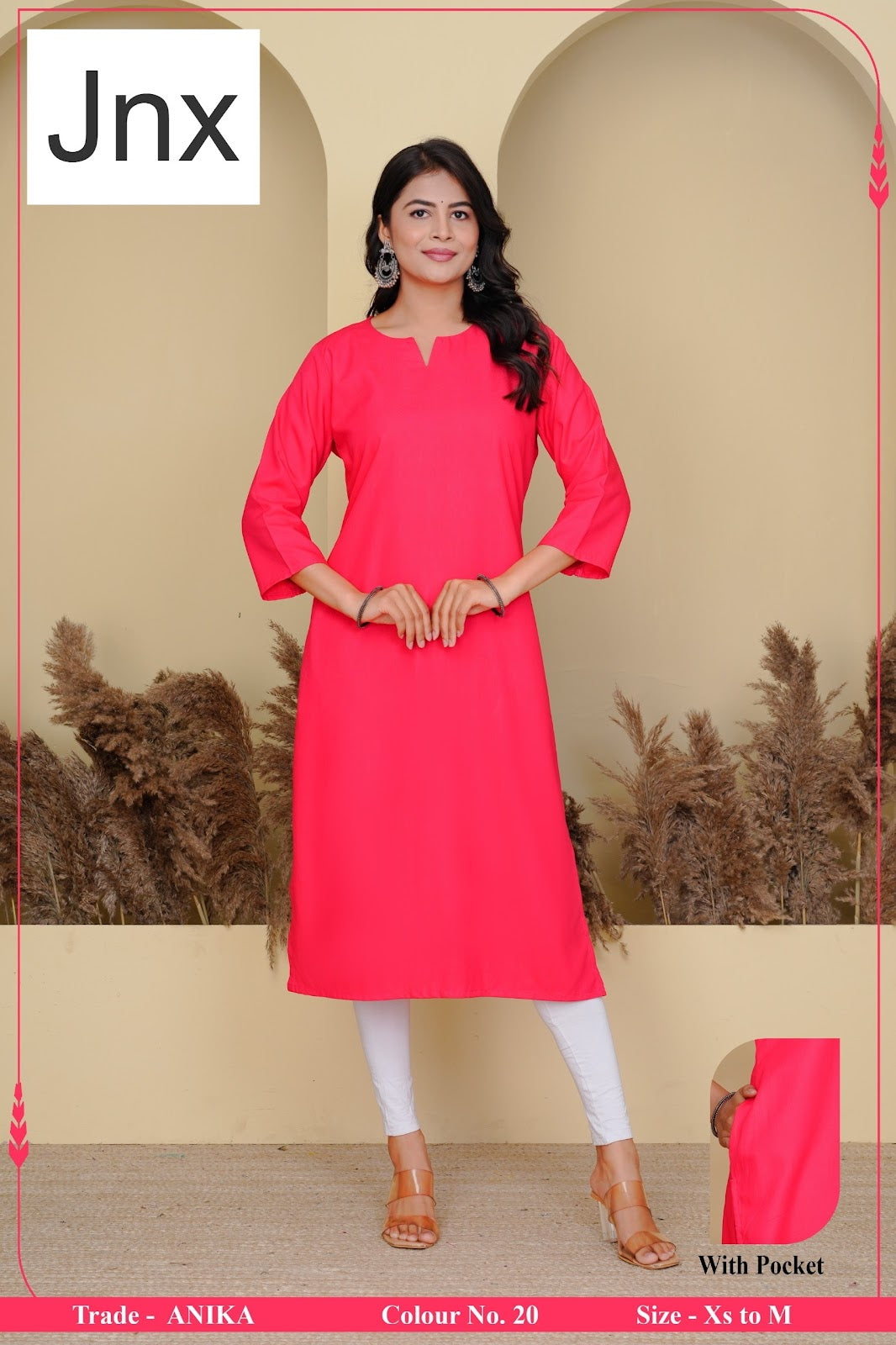 Liva Anika 031225 Jnx Rayon 22Kg Long Straight Kurti Wholesaler India