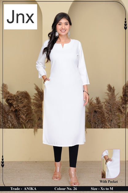 Liva Anika 031225 Jnx Rayon 22Kg Long Straight Kurti Wholesaler India