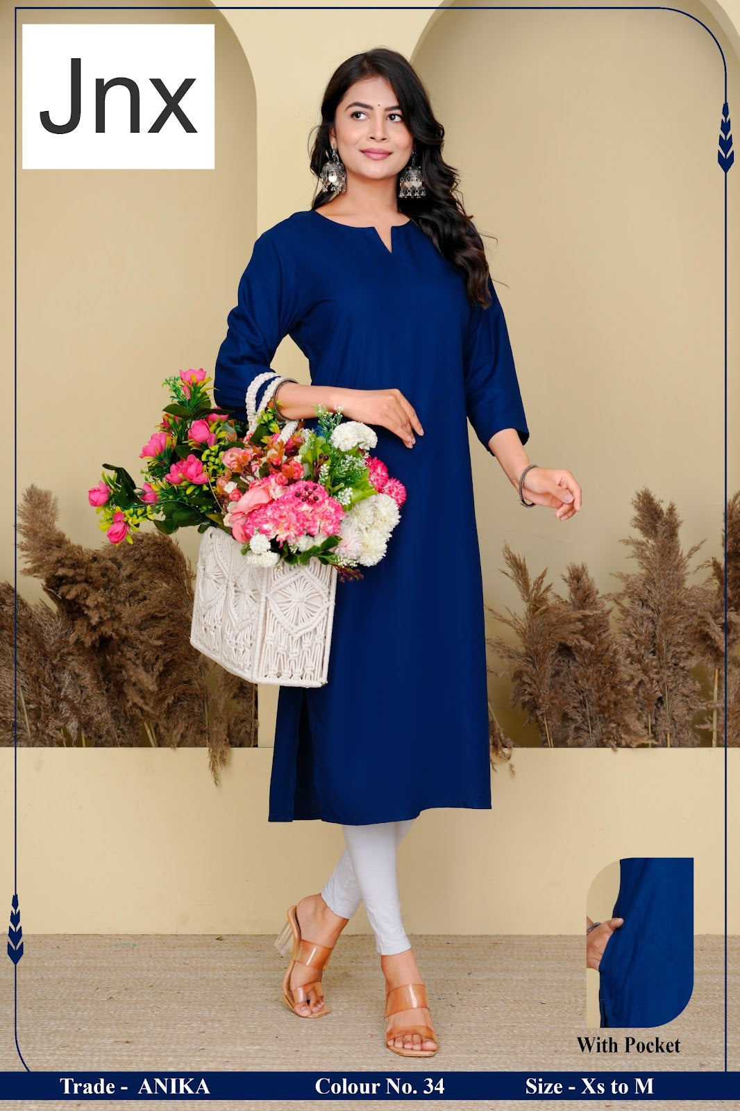 Liva Anika 031225 Jnx Rayon 22Kg Long Straight Kurti Wholesaler India