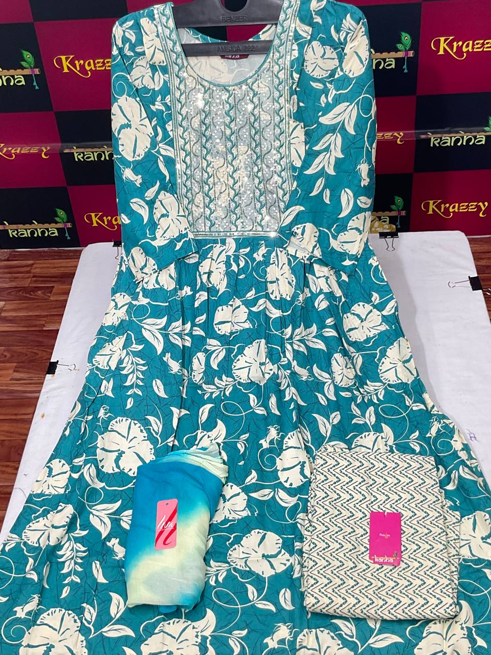 Liva Apple With Pocket And Feeding Kanha Reyon Readymade Pant Style Suits Supplier Ahmedabad