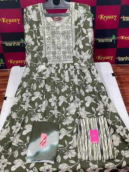 Liva Apple With Pocket And Feeding Kanha Reyon Readymade Pant Style Suits Supplier Ahmedabad