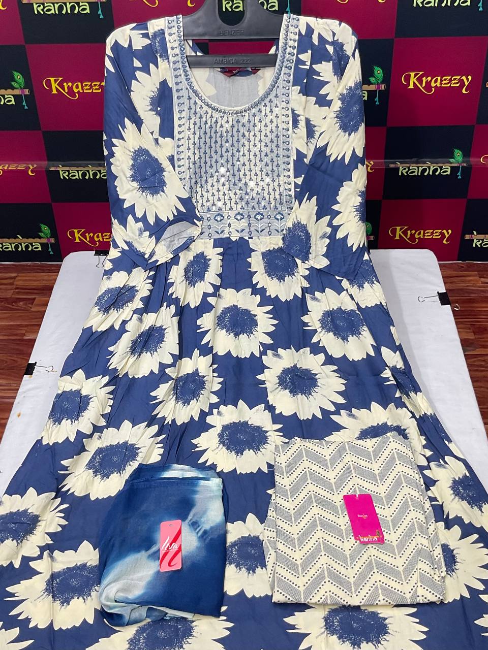 Liva Apple With Pocket And Feeding Kanha Reyon Readymade Pant Style Suits Supplier Ahmedabad