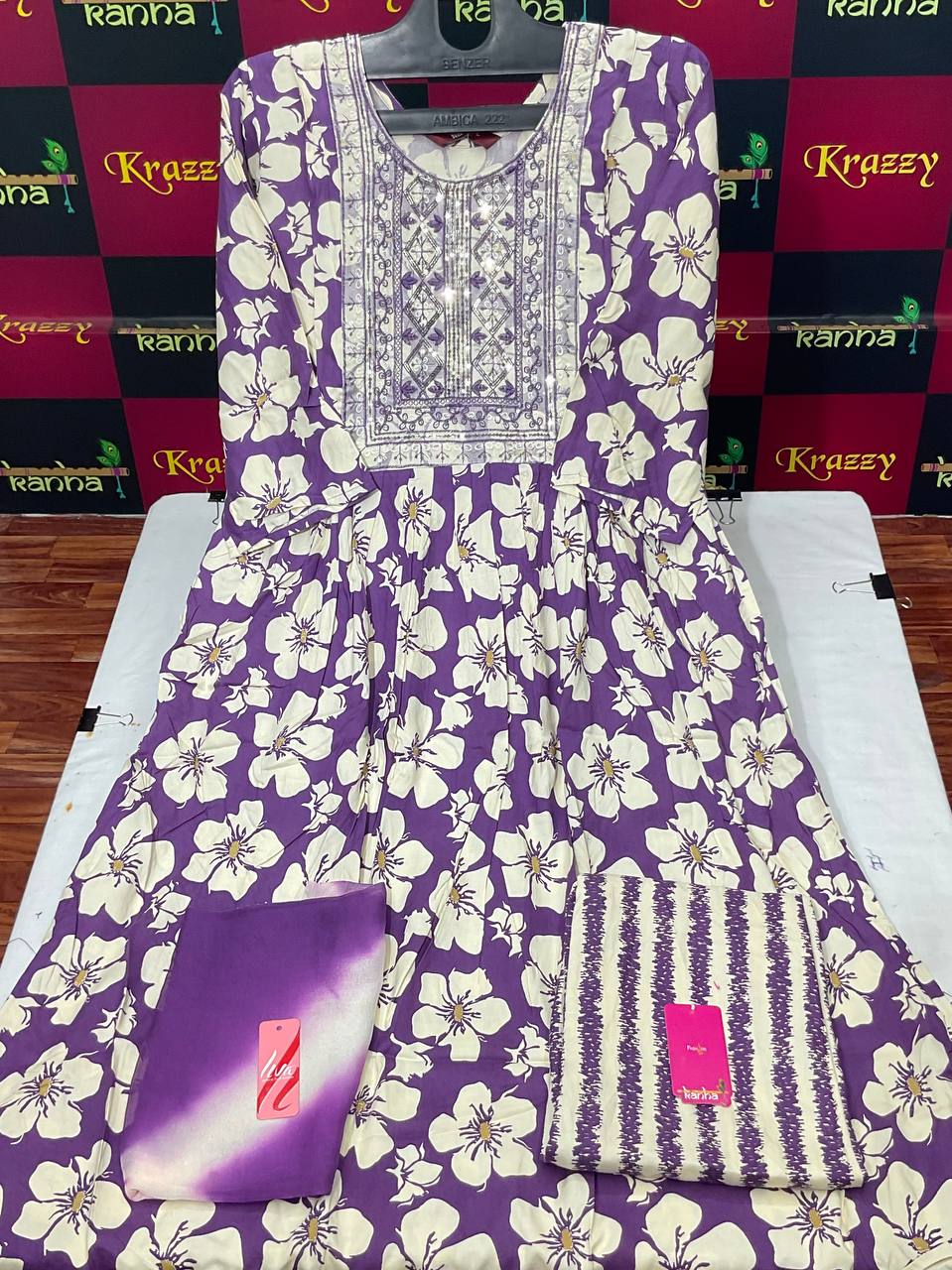 Liva Apple With Pocket And Feeding Kanha Reyon Readymade Pant Style Suits Supplier Ahmedabad