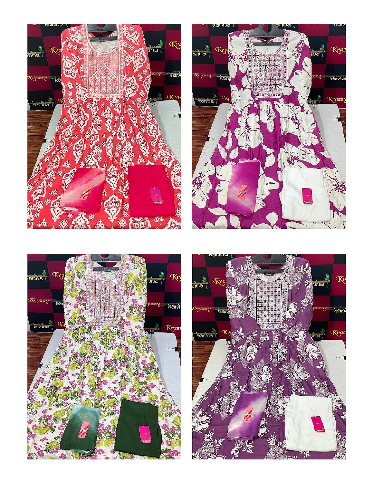 Liva Asman 060625 Kanha Reyon Readymade Anarkali Suits Wholesale Price