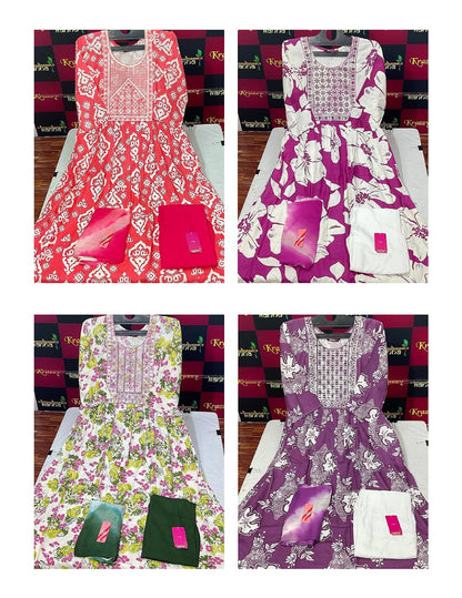 Liva Asman 060625 Kanha Reyon Readymade Anarkali Suits Wholesale Price