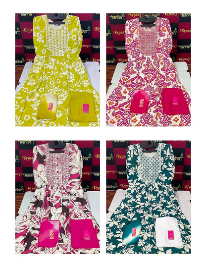 Liva Asman 060625 Kanha Reyon Readymade Anarkali Suits Wholesale Price