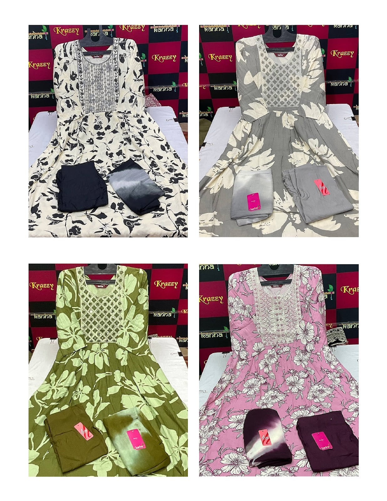 Liva Asman With Pocket Kanha Reyon Readymade Anarkali Suits Wholesale Rate