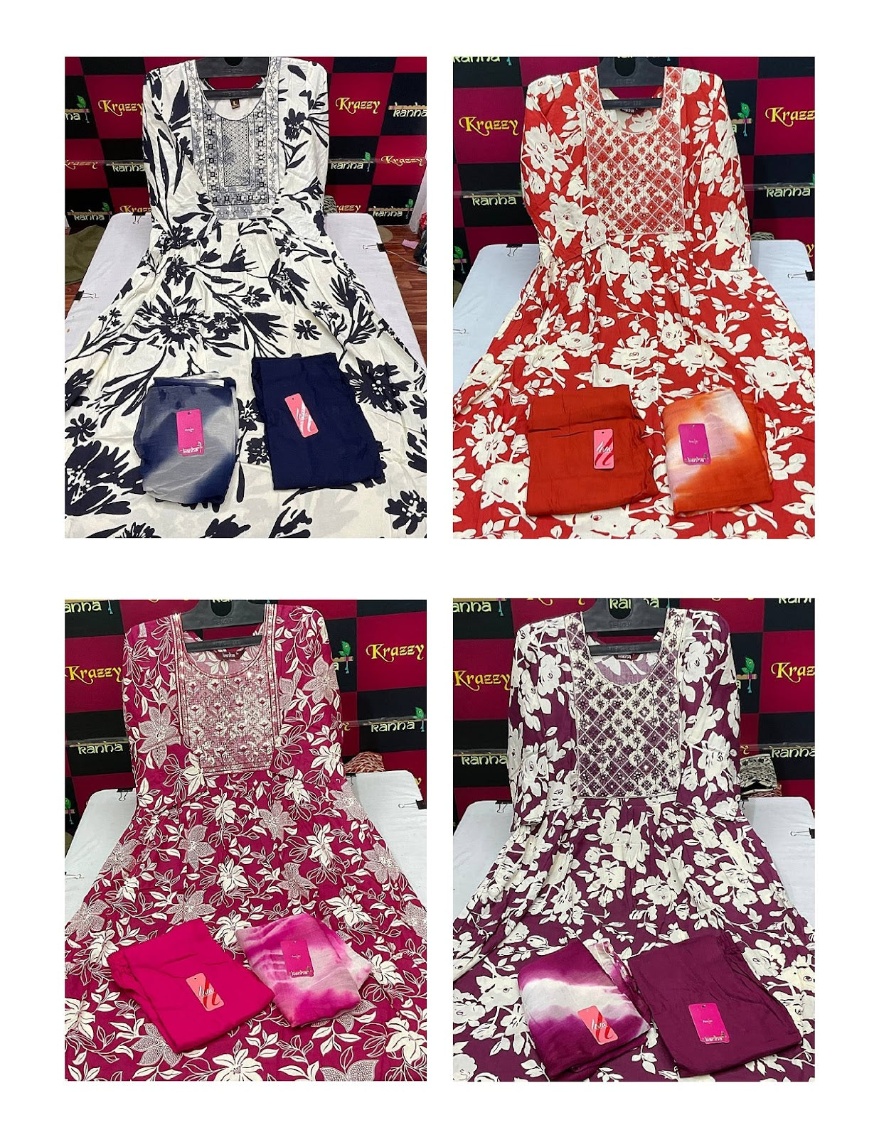 Liva Asman With Pocket Kanha Reyon Readymade Anarkali Suits Wholesale Rate