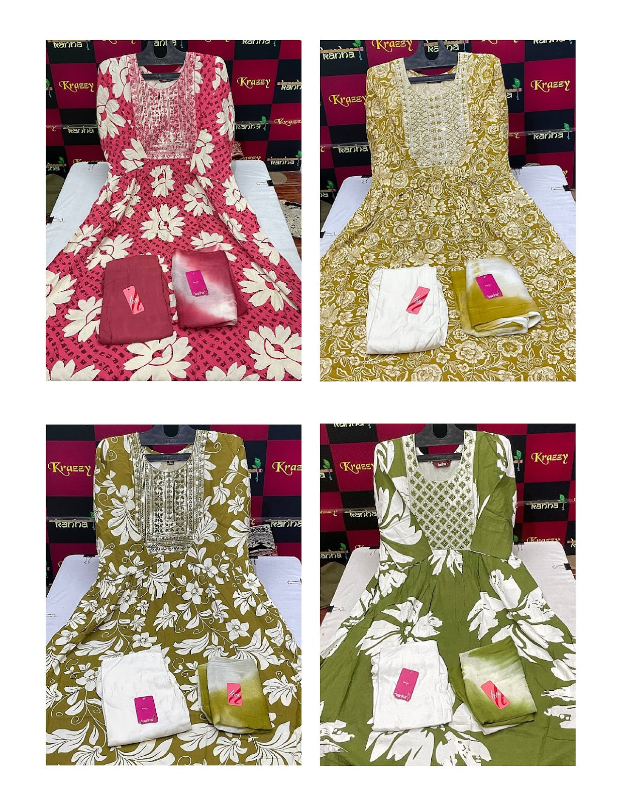 Liva Asman With Pocket Kanha Reyon Readymade Anarkali Suits Wholesale Rate