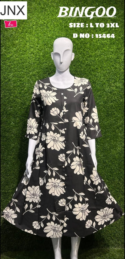 Liva Bingoo Jnx Rayon Anarkali Kurtis Exporter Gujarat