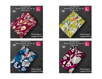 Liva Collar 2208 Ayg Liva Rayon Plus Size Kurtis Supplier Gujarat