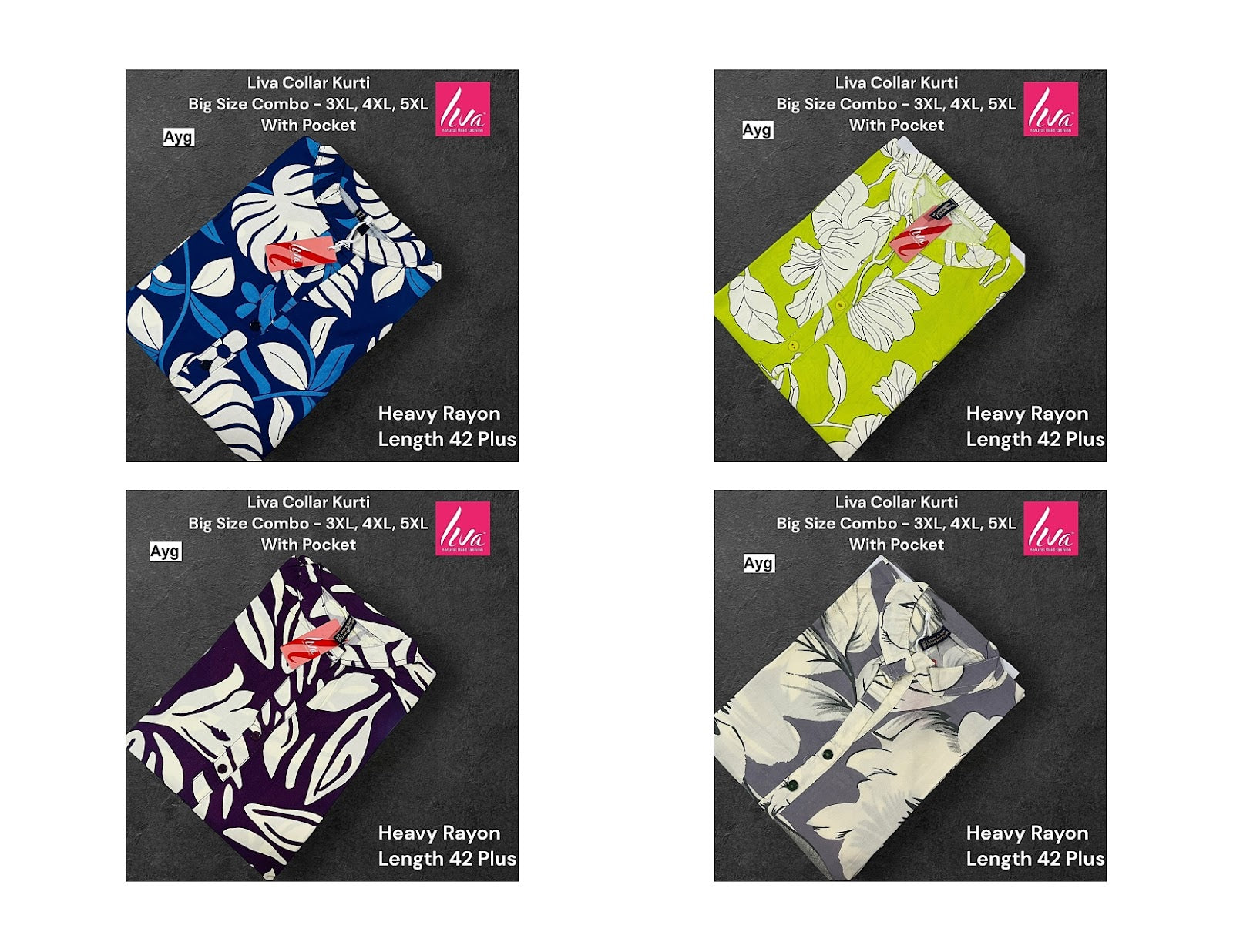 Liva Collar 2208 Ayg Liva Rayon Plus Size Kurtis Supplier Gujarat