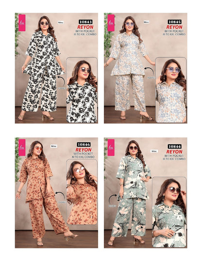 Liva Design 10843-10846 Mmc Reyon Co Ord Set Wholesaler Gujarat