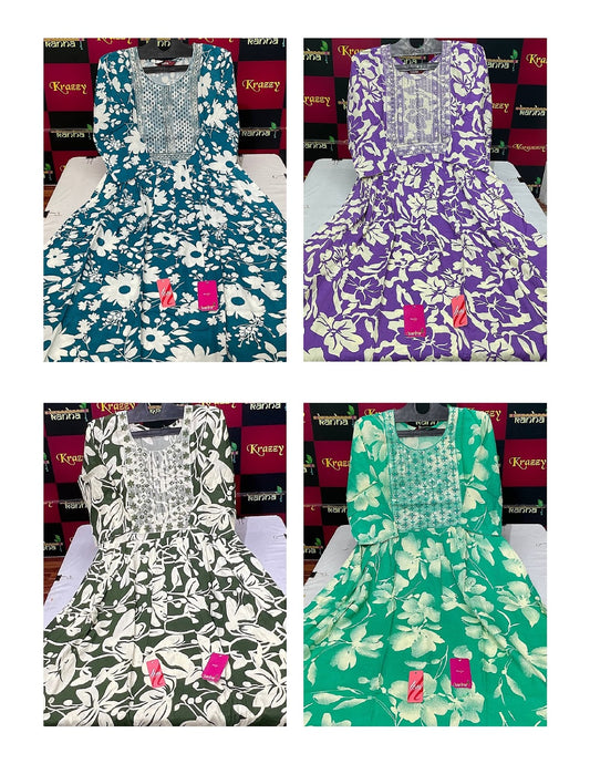 Liva Hiral 1408 Kanha Reyon Kurti With Pocket Wholesaler Ahmedabad