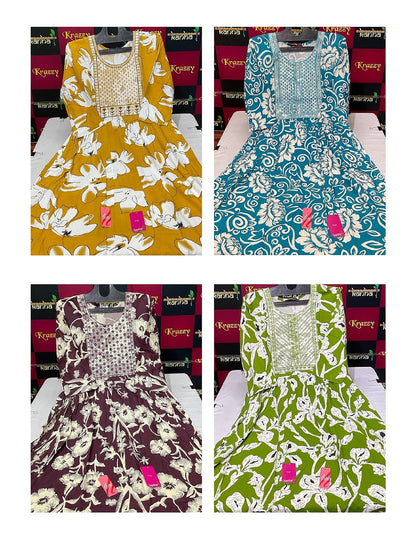 Liva Hiral 1408 Kanha Reyon Kurti With Pocket Wholesaler Ahmedabad