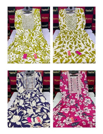 Liva Hiral 1408 Kanha Reyon Kurti With Pocket Wholesaler Ahmedabad