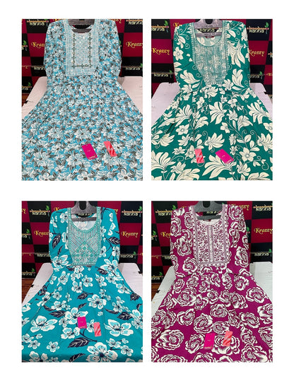 Liva Hiral 1408 Kanha Reyon Kurti With Pocket Wholesaler Ahmedabad