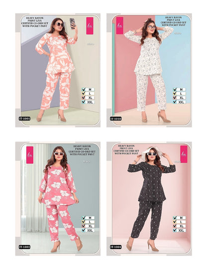 Liva It 1001-1018 Maira Rayon Co Ord Set Exporter Gujarat