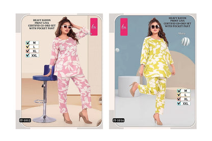 Liva It 1001-1018 Maira Rayon Co Ord Set Exporter Gujarat
