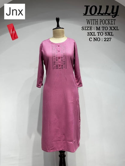 Liva Jolly Jnx Rayon Kurti With Pocket Wholesale Price