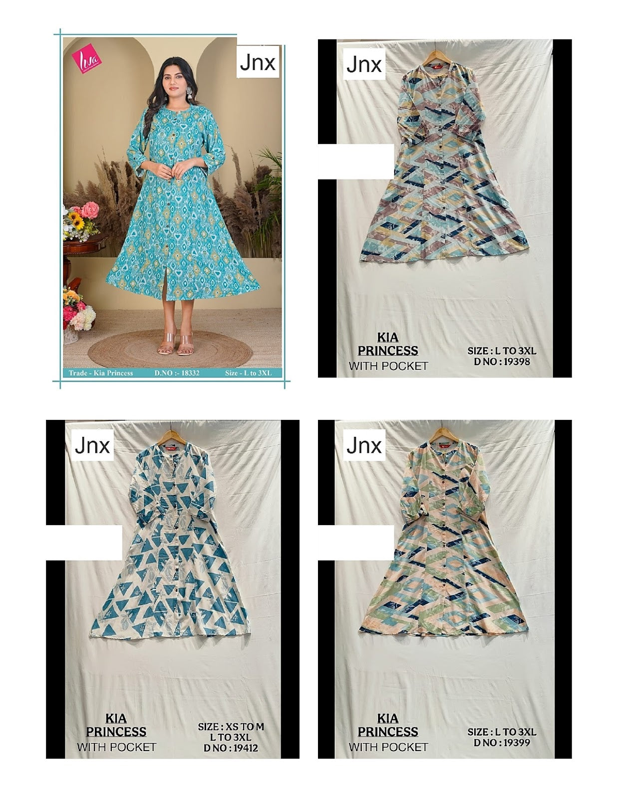 Liva Kia Princess Jnx Rayon Kurti With Pocket Supplier Gujarat