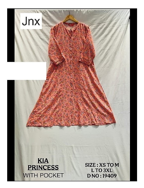 Liva Kia Princess Jnx Rayon Kurti With Pocket Supplier Gujarat