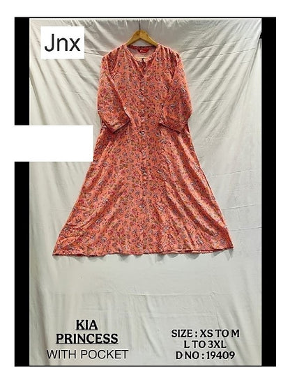Liva Kia Princess Jnx Rayon Kurti With Pocket Supplier Gujarat