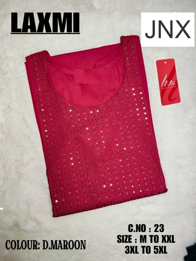 Liva Laxmi Jnx Rayon 22Kg Long Straight Kurti Wholesale Rate