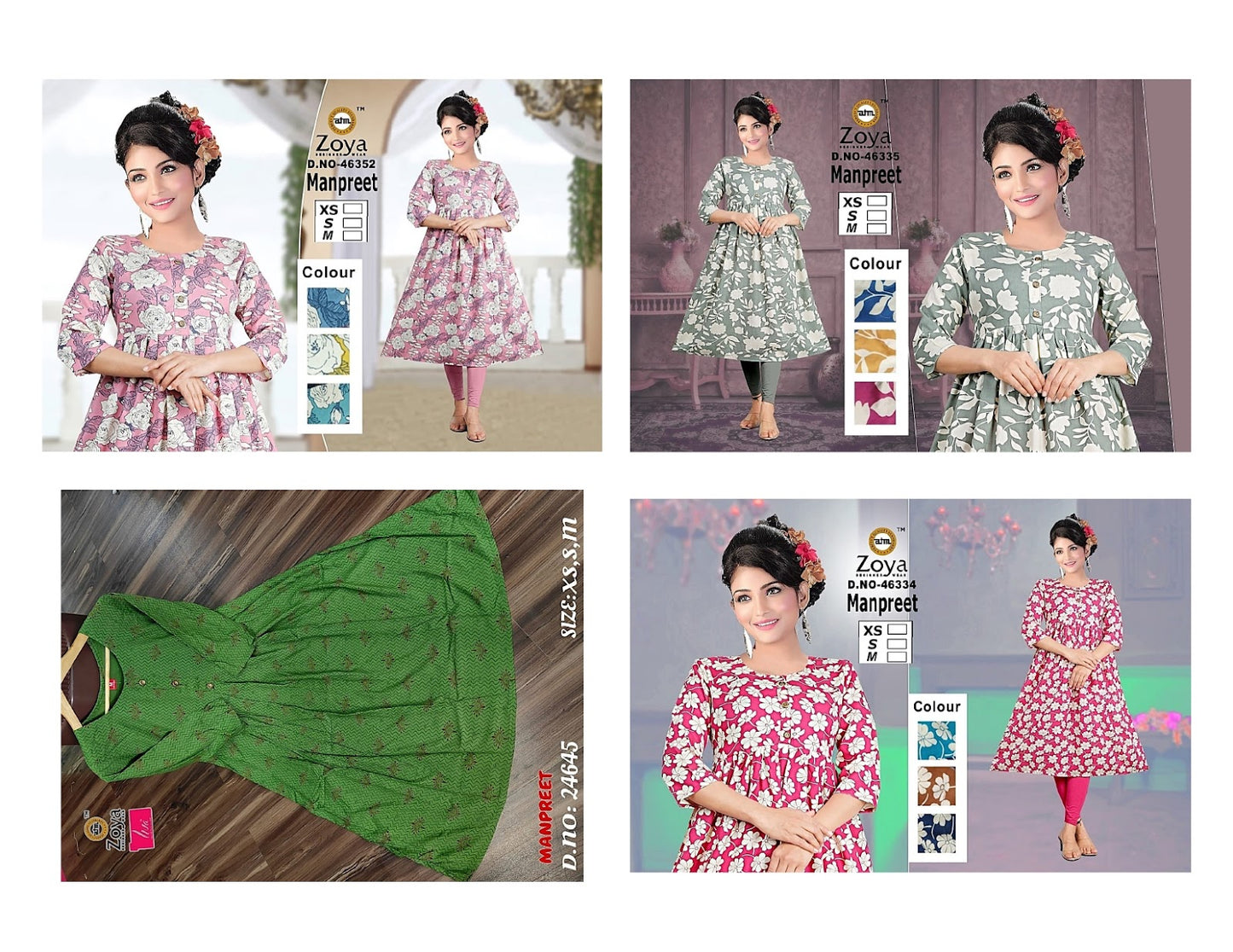 Liva Manpreet Zoya Rayon Anarkali Kurtis Exporter Ahmedabad