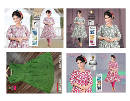 Liva Manpreet Zoya Rayon Anarkali Kurtis Exporter Ahmedabad