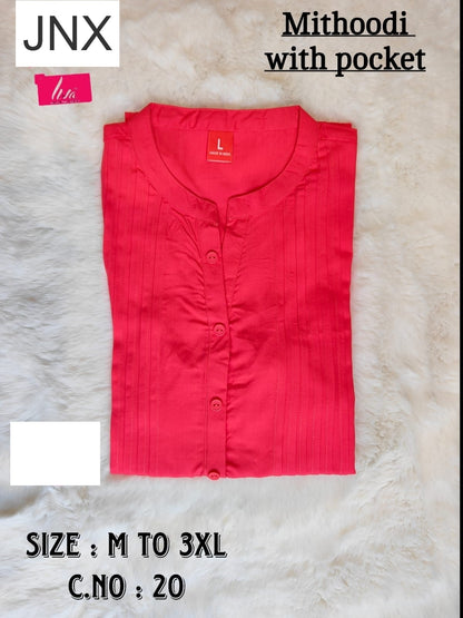 Liva Mithoodi Jnx Rayon Kurti With Pocket Exporter