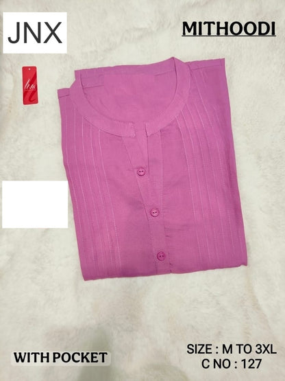 Liva Mithoodi Jnx Rayon Kurti With Pocket Exporter