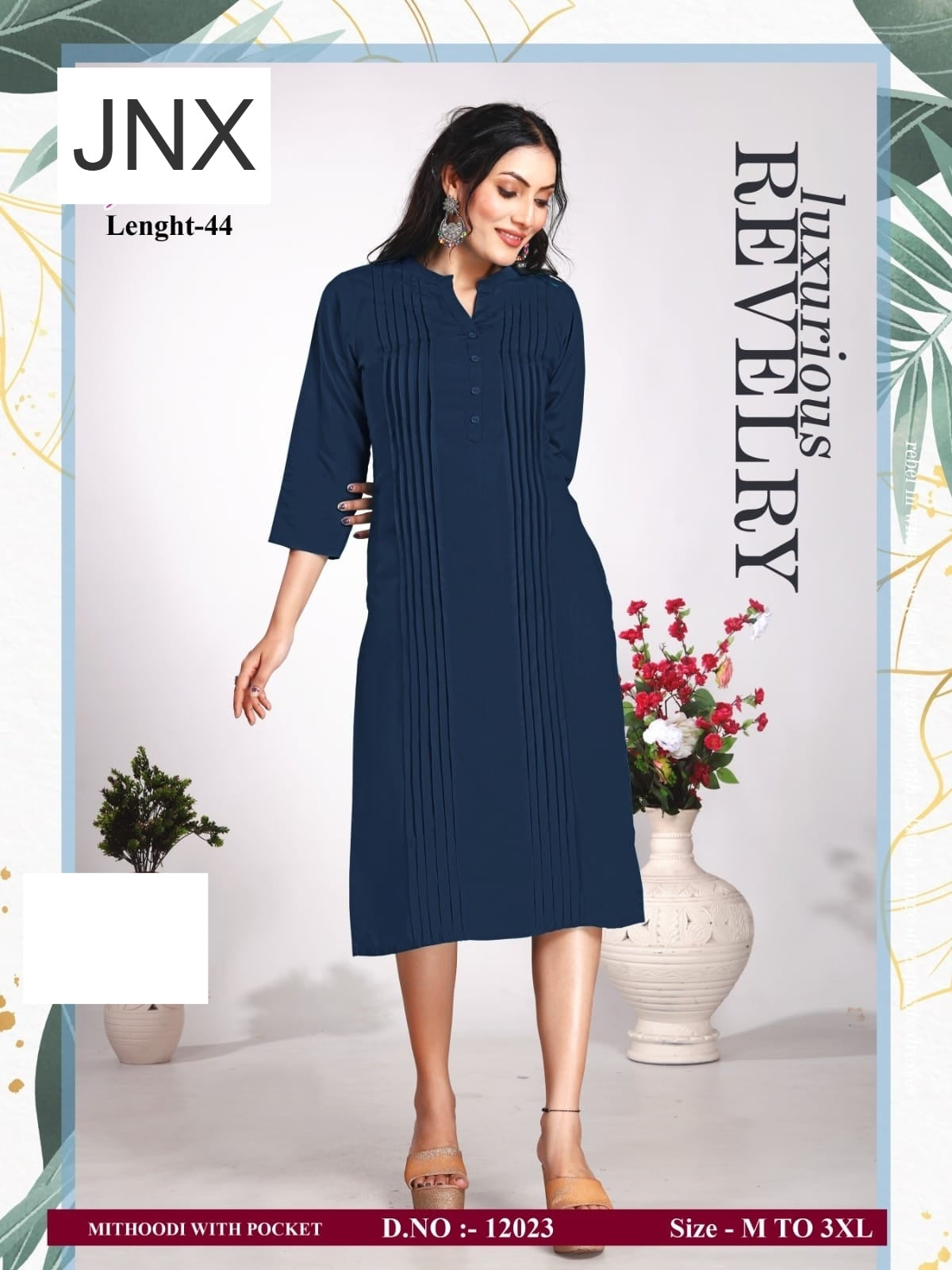 Liva Mithoodi Jnx Rayon Kurti With Pocket Exporter