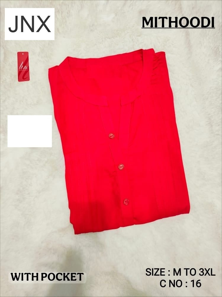 Liva Mithoodi Jnx Rayon Kurti With Pocket Exporter