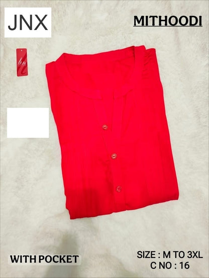 Liva Mithoodi Jnx Rayon Kurti With Pocket Exporter