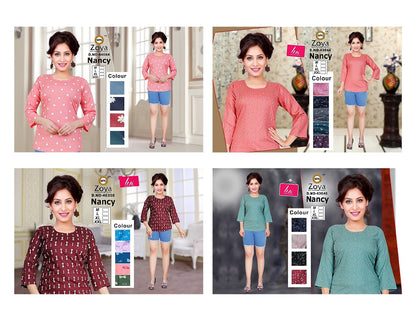 Liva Nancy Zoya Reyon Fancy Tops Wholesaler India