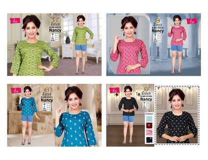 Liva Nancy Zoya Reyon Fancy Tops Wholesaler India