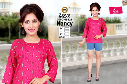 Liva Nancy Zoya Reyon Fancy Tops Wholesaler India