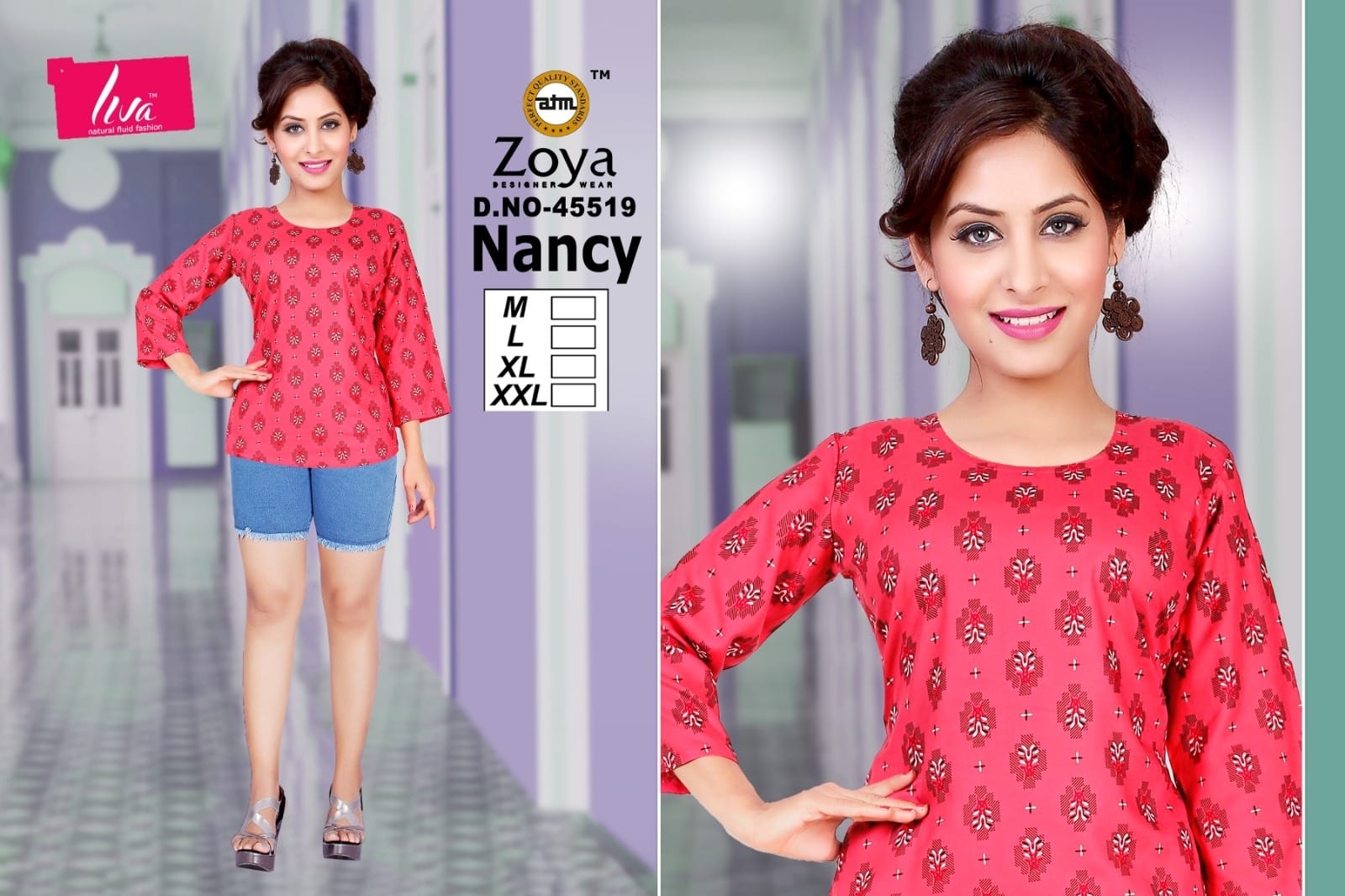 Liva Nancy Zoya Reyon Fancy Tops Wholesaler India