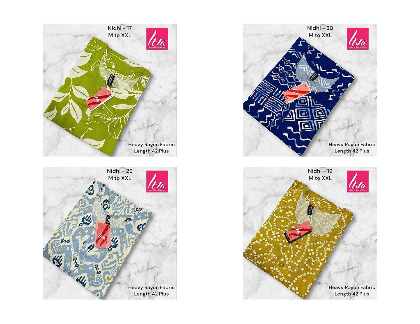 Liva Nidhi Ayg Rayon Straight Cut Kurtis Manufacturer India