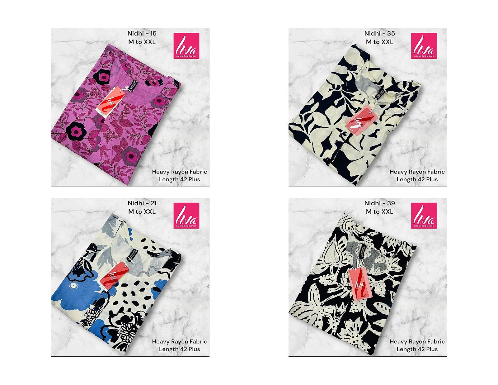 Liva Nidhi Ayg Rayon Straight Cut Kurtis Manufacturer India