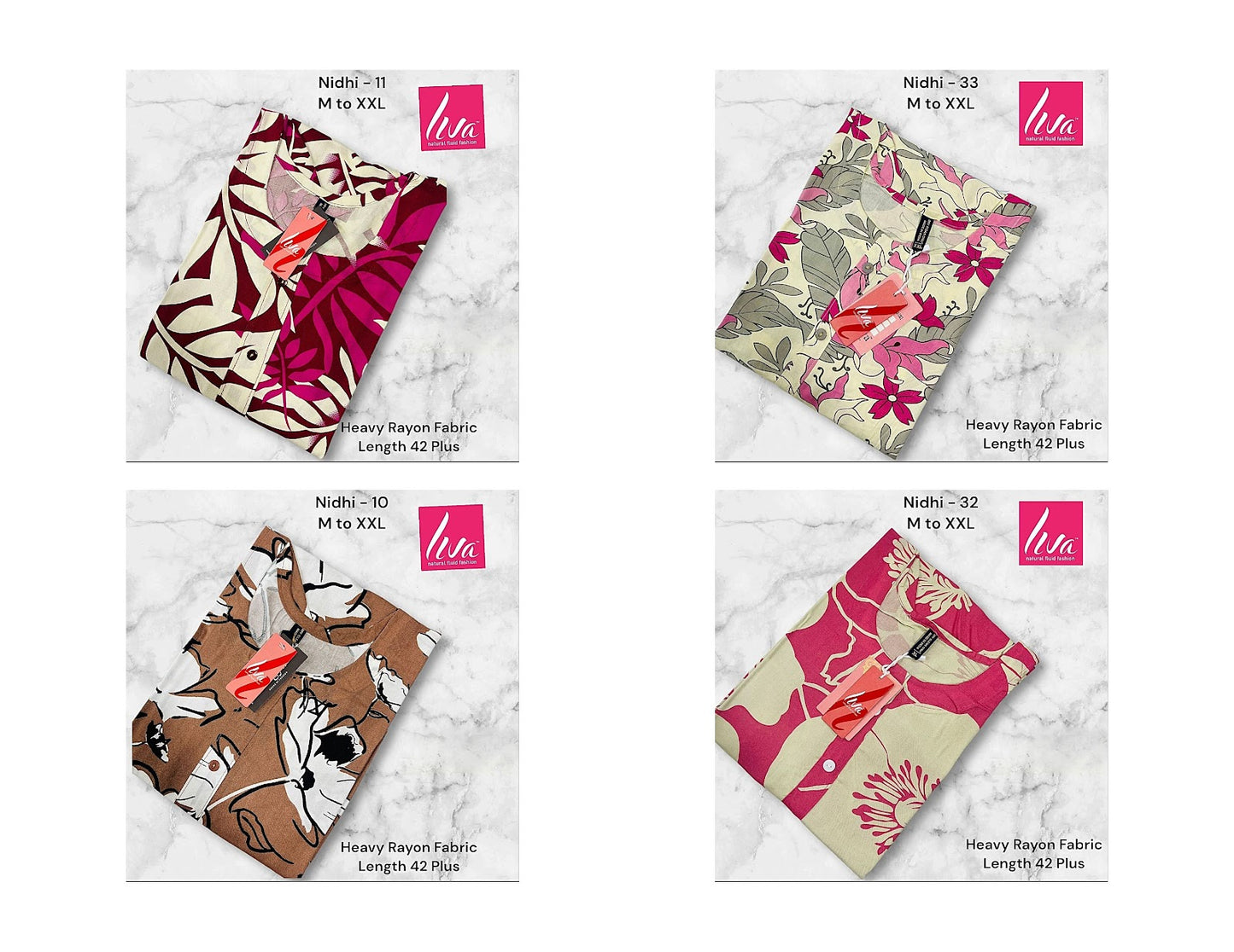 Liva Nidhi Ayg Rayon Straight Cut Kurtis Manufacturer India